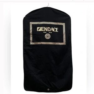 Fendi x Versace Fendace Collaboration Cloth Garment Bag Black Gold 43”x 23”
